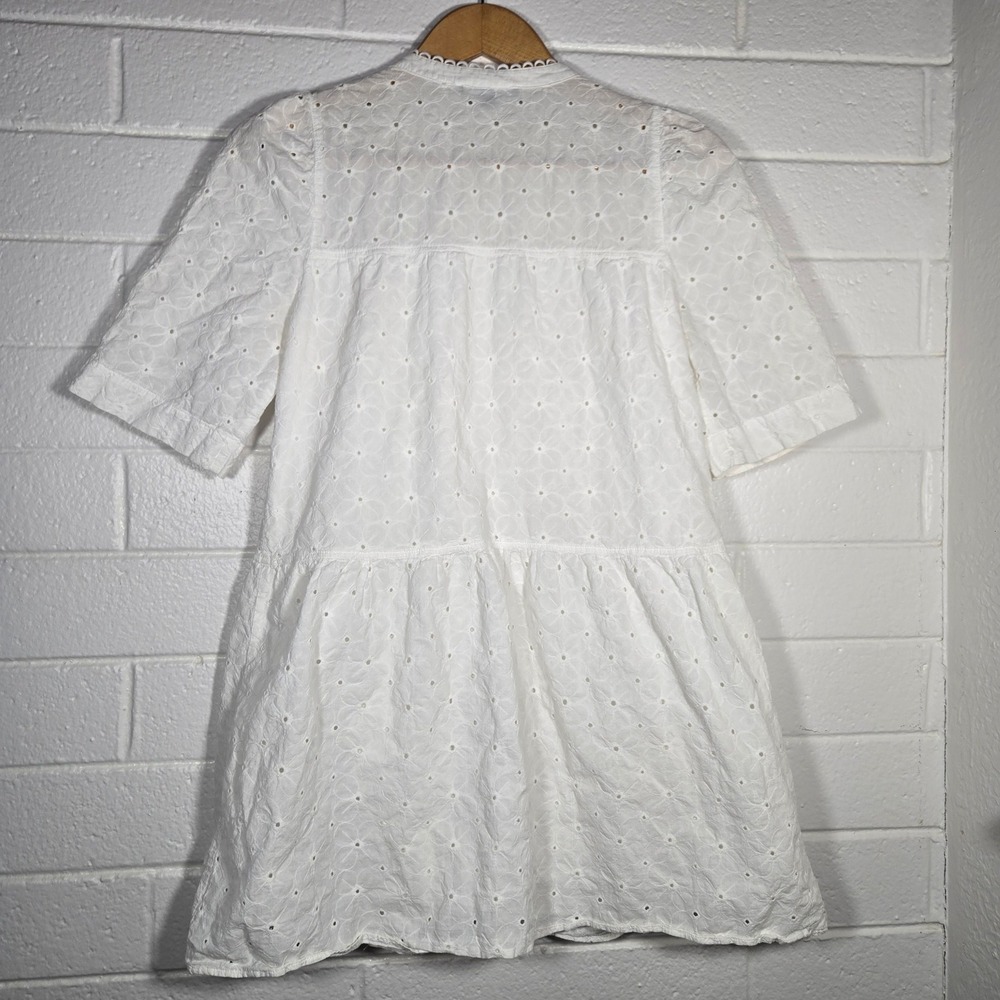 Rabbit Rabbit Rabbit White Eyelet Tiered Button Front Dress Large - Picture 6 of 7
